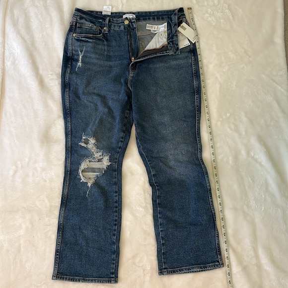 Good American Good Curve Straight Ripped Jeans - Picture 5 of 8